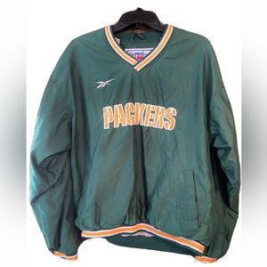 NFL Pro-Line Reebok Packers Crewneck Windbreaker Pullover